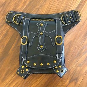 Gothic Cross Steampunk PU Leather Waist & Crossbody Bag